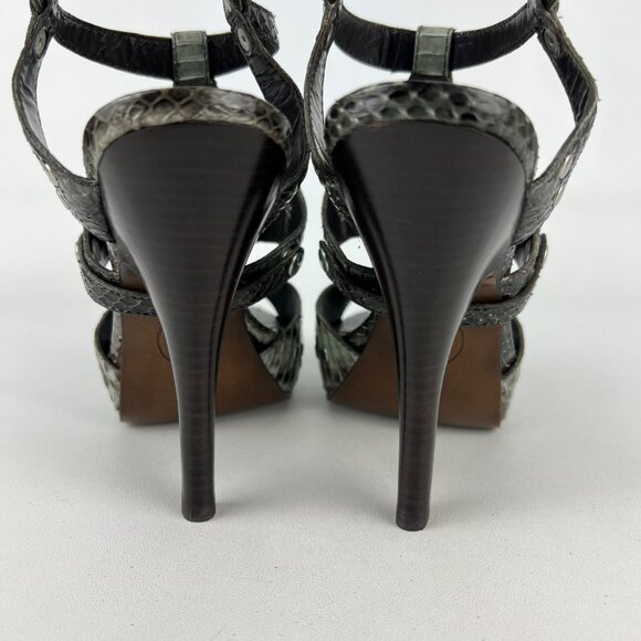 Ash Womens Gray Snake Gladiator Platform Sandals Strappy Heels size EU 40 US 10 - Picture 4 of 16